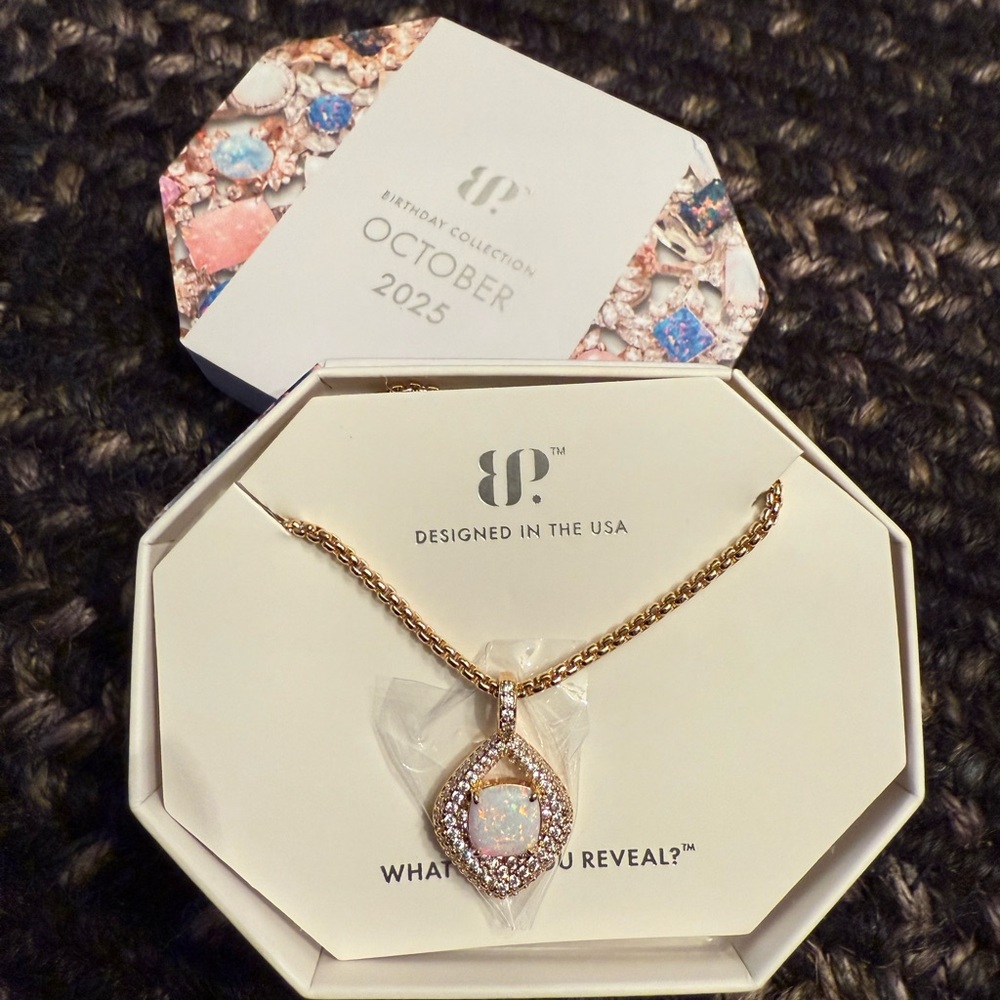 Bomb Party 2025 October Birthday necklace Carrying the Shine NWT - Picture 2 of 4